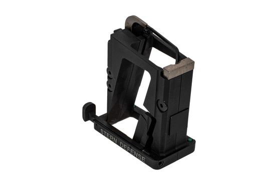 The Stern Defense 9mm AR magazine conversion block features a last round bolt hold open
